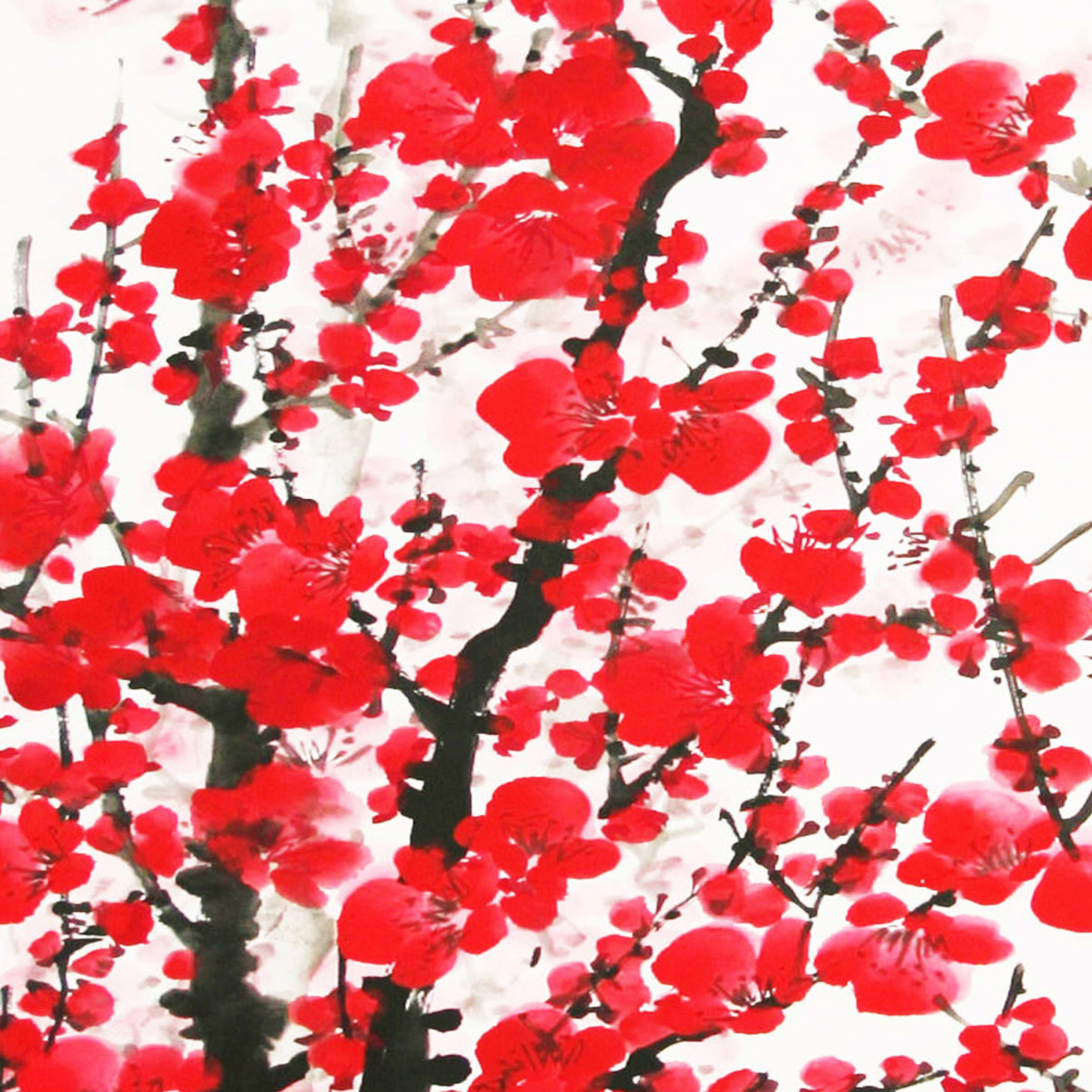  JM-6964B  三联画,无框画,装饰画,背景墙画,相框画,JM-6964B,梅花