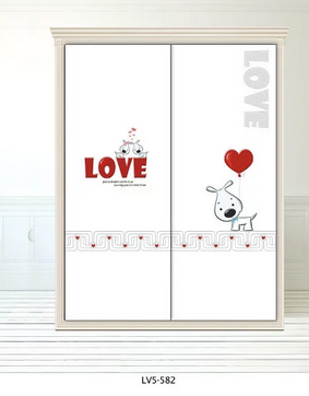  移门图 雕刻路径 橱柜门板  LV5-582 彩雕板,新款,精雕UV打印,UV打印 love，卡通，爱心，气球，小狗，狗，LV5-582，曲线