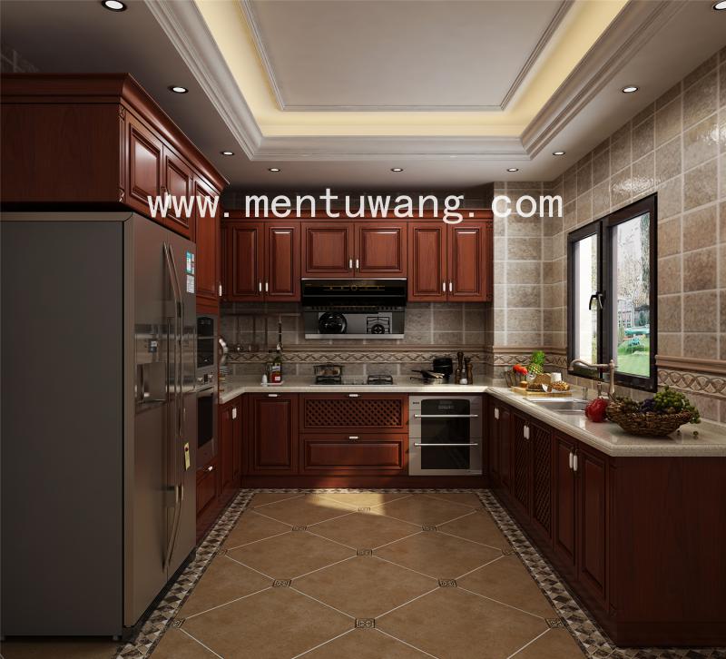 3D01064-方案二-G欧式橱柜 (3)  定制橱柜效果图，全屋定制效果图，定制家居效果图，橱柜效果图，嘀嘀打效果图