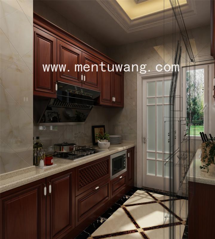 3D01064-方案一 欧式橱柜 (1)  定制橱柜效果图，全屋定制效果图，定制家居效果图，橱柜效果图，嘀嘀打效果图