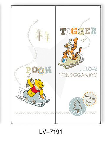 儿童房6期 卡通 POOH 英文 树 维尼熊 老虎 滑雪